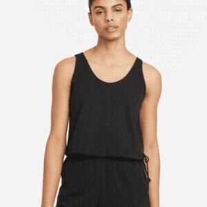 Nike Cotton Yoga Relaxed Cropped Cinch Waist Tank Top